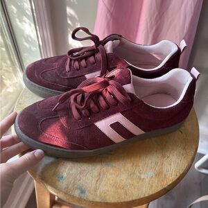 Cruza Made in Portugal Maroon Pink Sneakers Leather Suede| Women’s 40 9.5